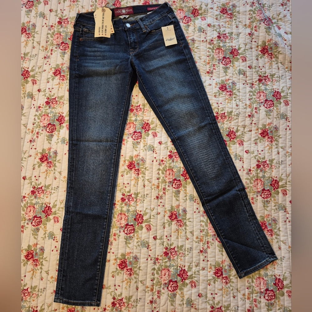 ❤️‍🔥 New Lucky Brand Size 2/26 Womens Reg. Low Rise Super Stretch Skinny Jeans